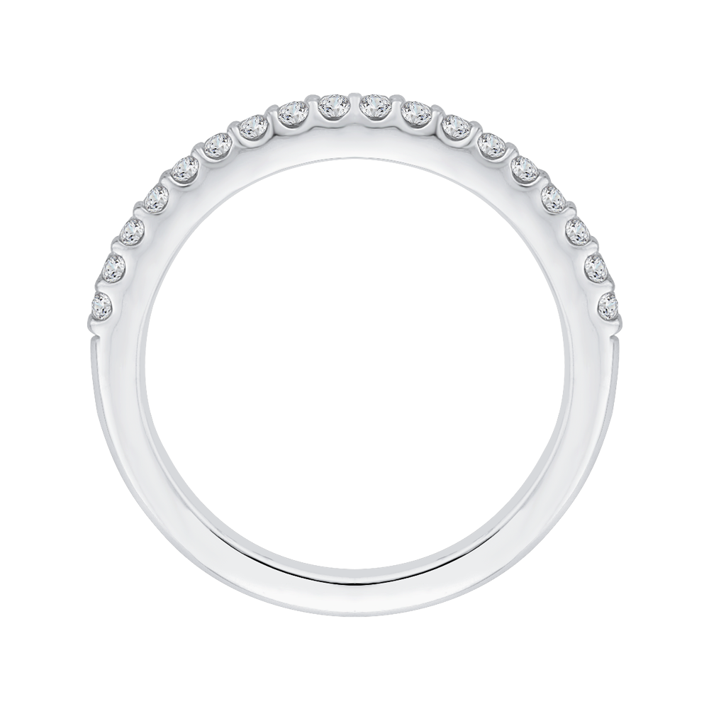 14K White Gold Round Diamond Half Eternity Wedding Band
