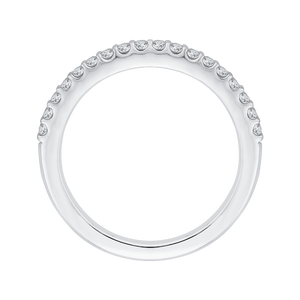 14K White Gold Round Diamond Half Eternity Wedding Band