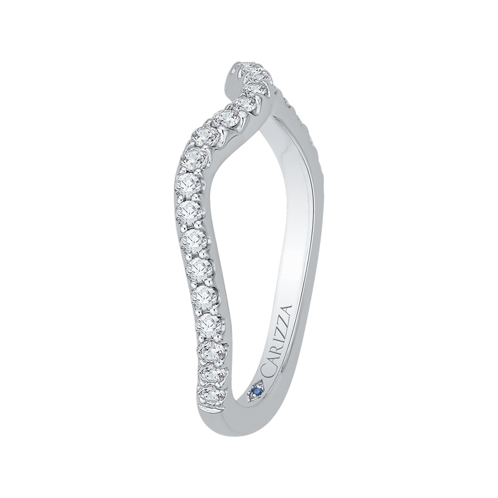 Round Diamond Wedding Band In 14K White Gold