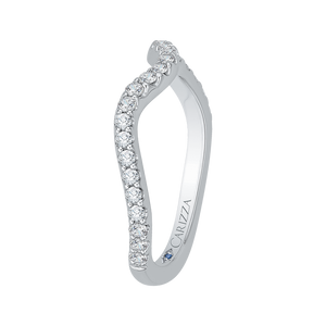 Round Diamond Wedding Band In 14K White Gold