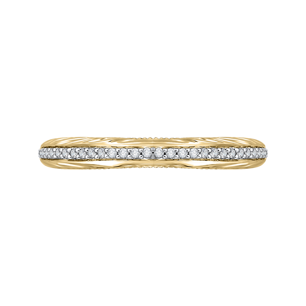 CAO0203B-37WY-1.50 Bridal Jewelry Carizza White Gold Rose Gold Yellow Gold Round Diamond Wedding Bands