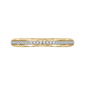 CAO0203B-37WY-1.50 Bridal Jewelry Carizza White Gold Rose Gold Yellow Gold Round Diamond Wedding Bands