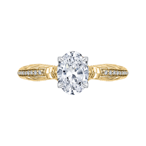 CAO0203E-37WY-1.50 Bridal Jewelry Carizza White Gold Rose Gold Yellow Gold Oval Diamond Engagement Rings