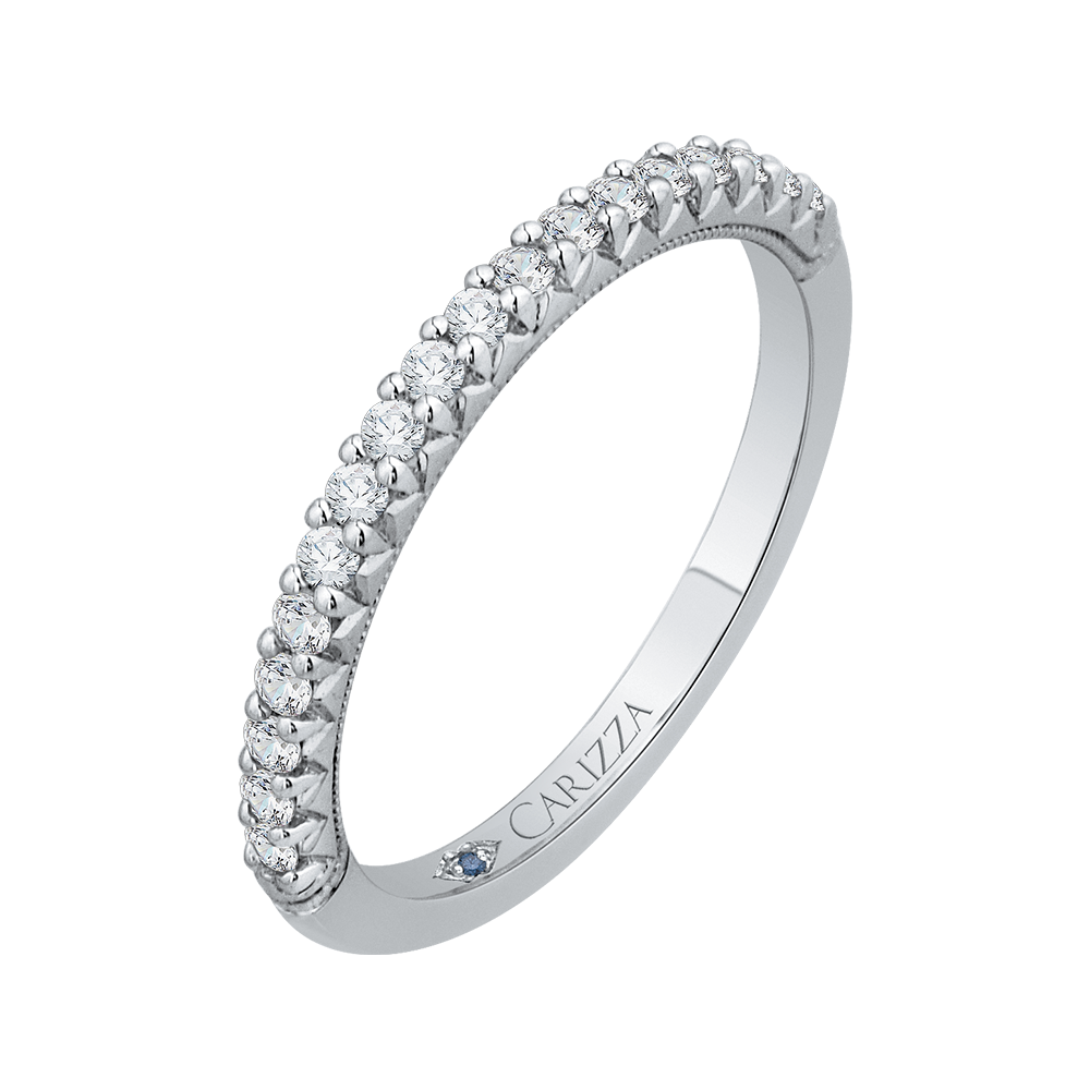 14K White Gold Round Diamond Wedding Band