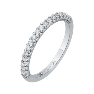 14K White Gold Round Diamond Wedding Band