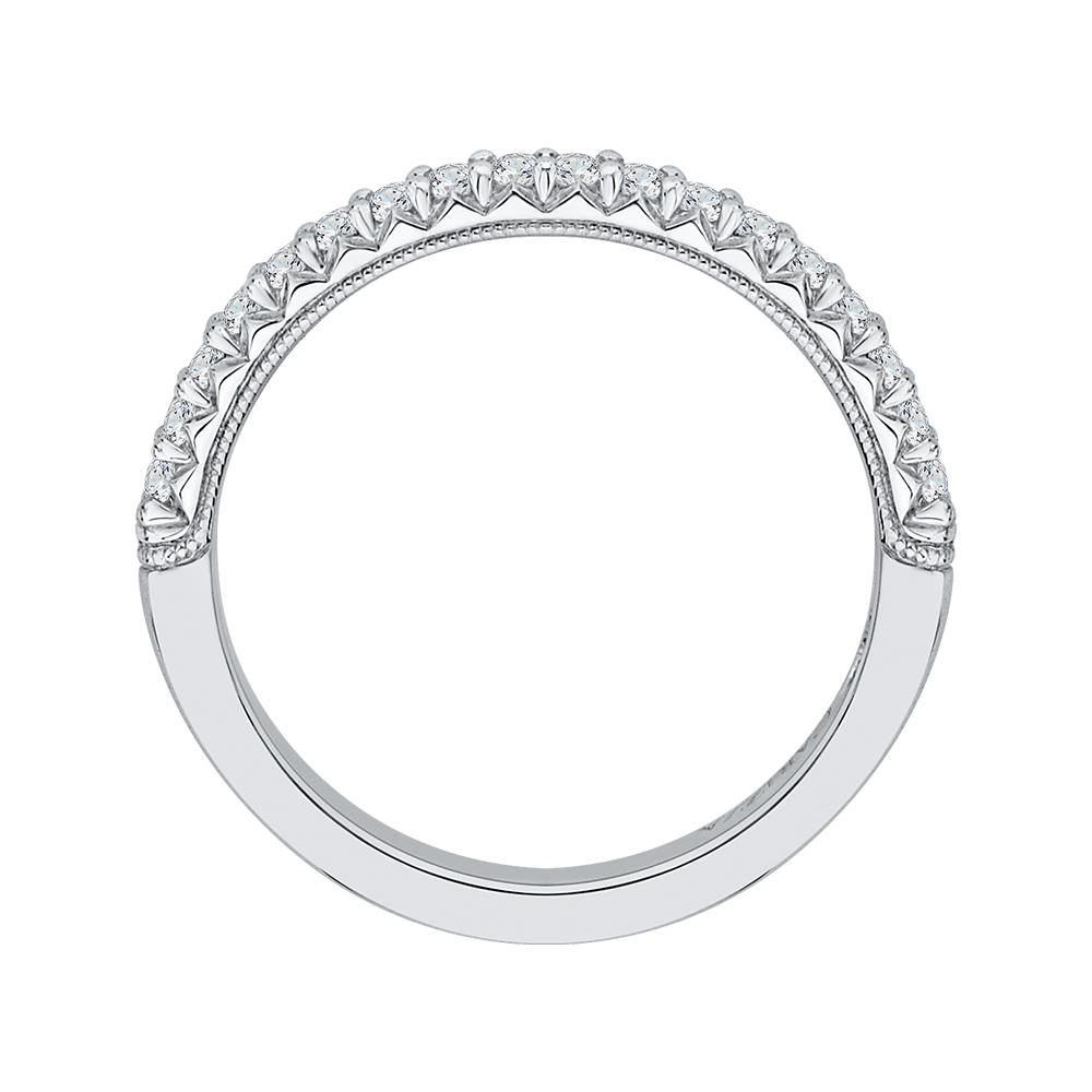 14K White Gold Round Diamond Wedding Band