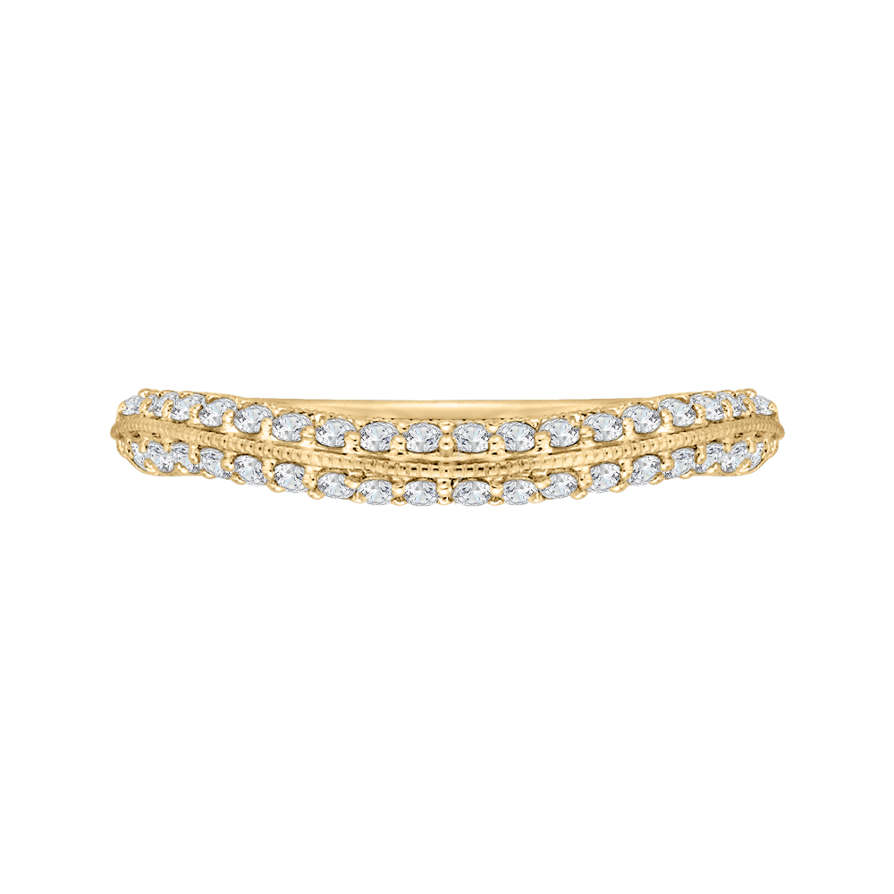 CAO0220B-37-1.50 Bridal Jewelry Carizza Yellow Gold Round Diamond Wedding Bands