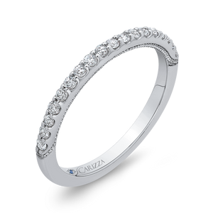 14K White Gold Round Diamond Wedding Band