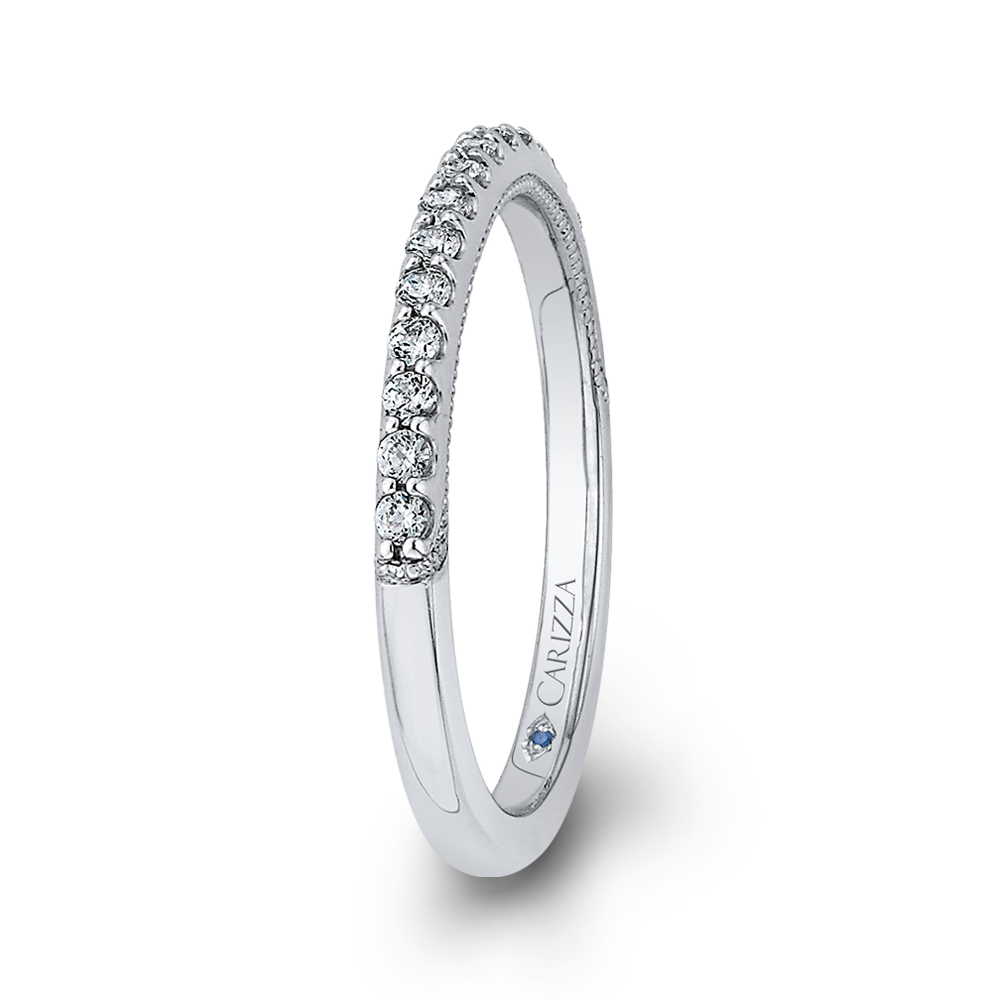 14K White Gold Round Diamond Wedding Band