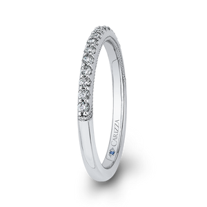 14K White Gold Round Diamond Wedding Band