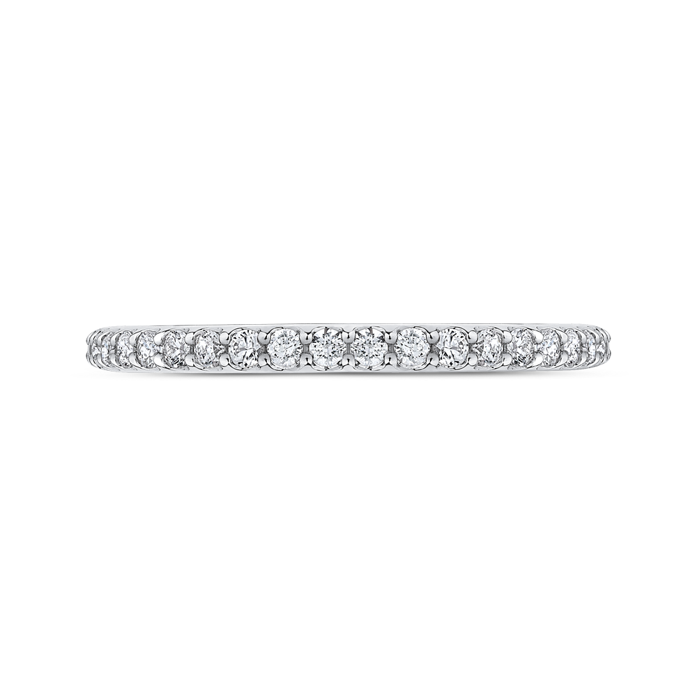 CAO0226B-37W-1.50 Bridal Jewelry Carizza White Gold Round Diamond Wedding Bands