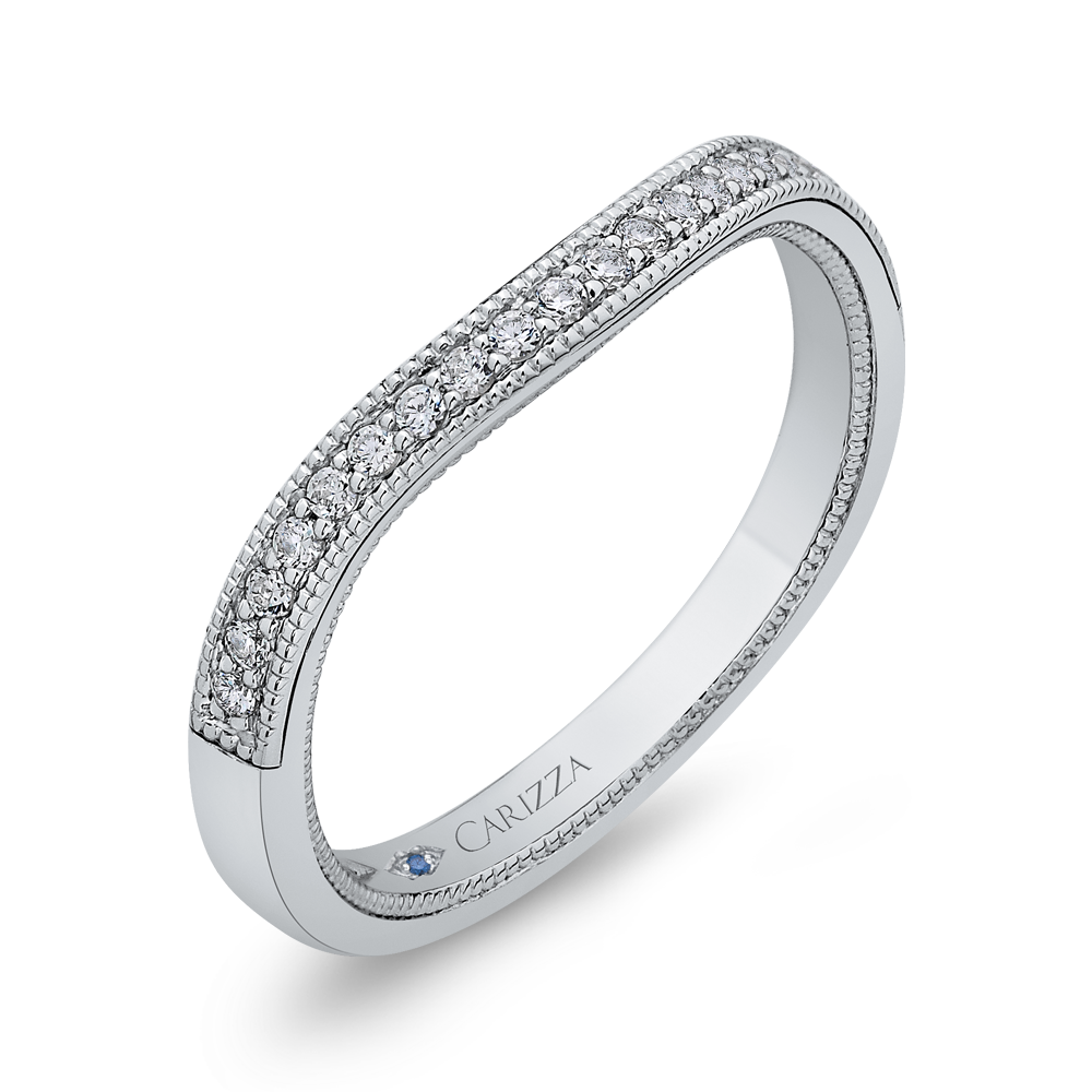 Round Diamond Wedding Band In 14K White Gold