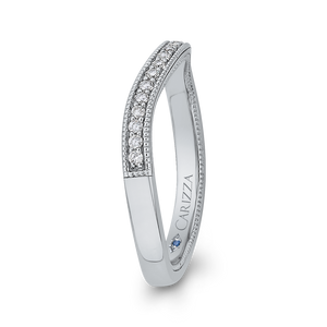 Round Diamond Wedding Band In 14K White Gold