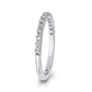 14K White Gold Round Diamond Half Eternity Wedding Band