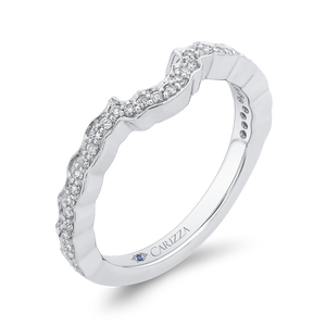 Round Diamond Wedding Band In 14K White Gold