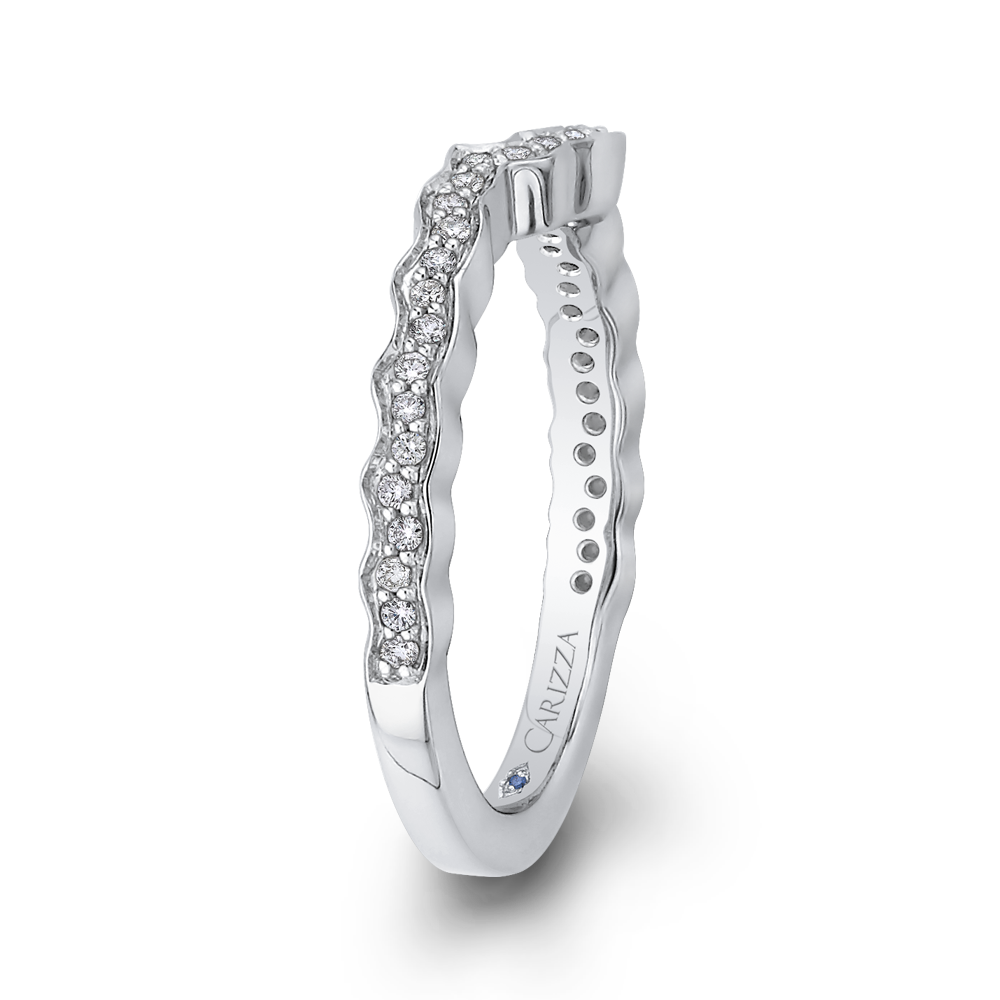 Round Diamond Wedding Band In 14K White Gold