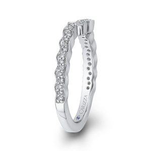 Round Diamond Wedding Band In 14K White Gold