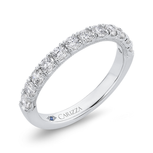 Half Eternity Round Diamond Wedding Band In 14K White Gold