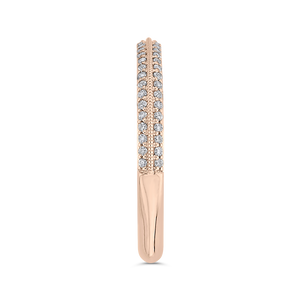 14K Rose Gold Round Diamond Half Eternity Wedding Band