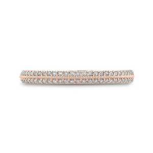 CAO0438BH-37P-1.00 Bridal Jewelry Carizza Rose Gold Round Diamond Wedding Bands