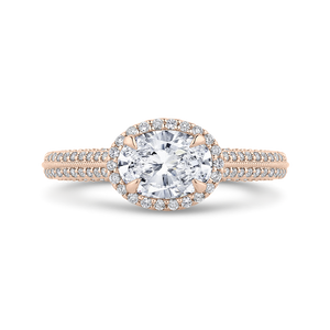 CAO0438EH-37P-1.00 Bridal Jewelry Carizza Rose Gold Oval Diamond Halo Engagement Rings