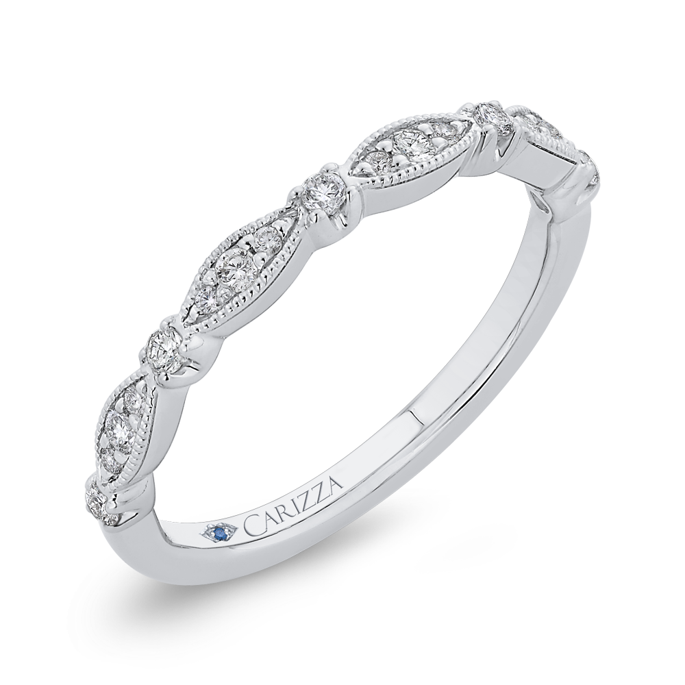 14K White Gold Round Diamond Wedding Band