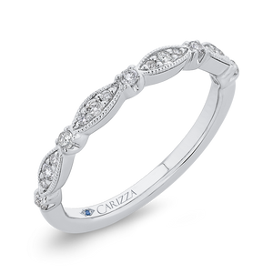 14K White Gold Round Diamond Wedding Band