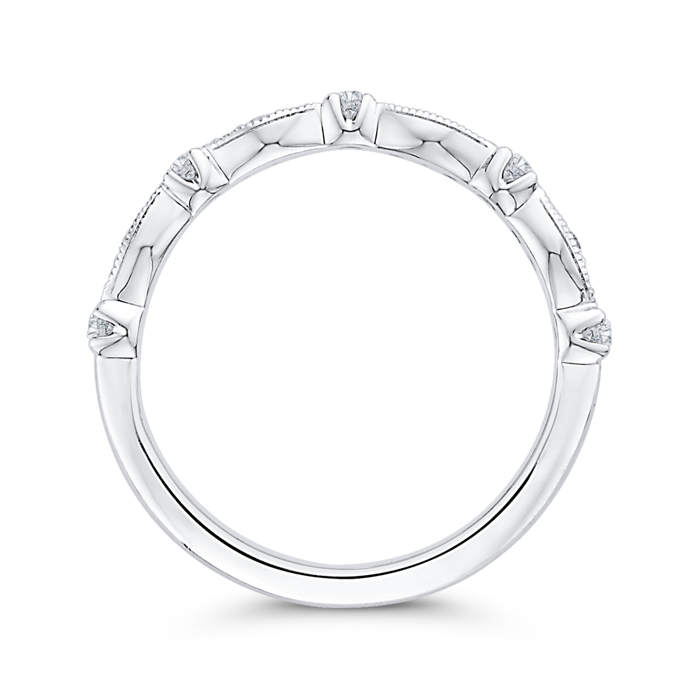 14K White Gold Round Diamond Wedding Band