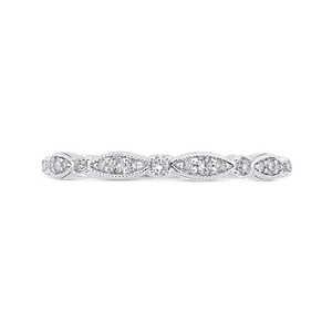 CAO0453B-37W-1.10 Bridal Jewelry Carizza White Gold Round Diamond Wedding Bands