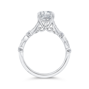 Round Diamond Engagement Ring In 14K White Gold (Semi Mount)