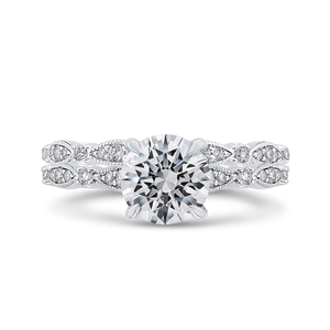 Round Diamond Engagement Ring In 14K White Gold (Semi Mount)