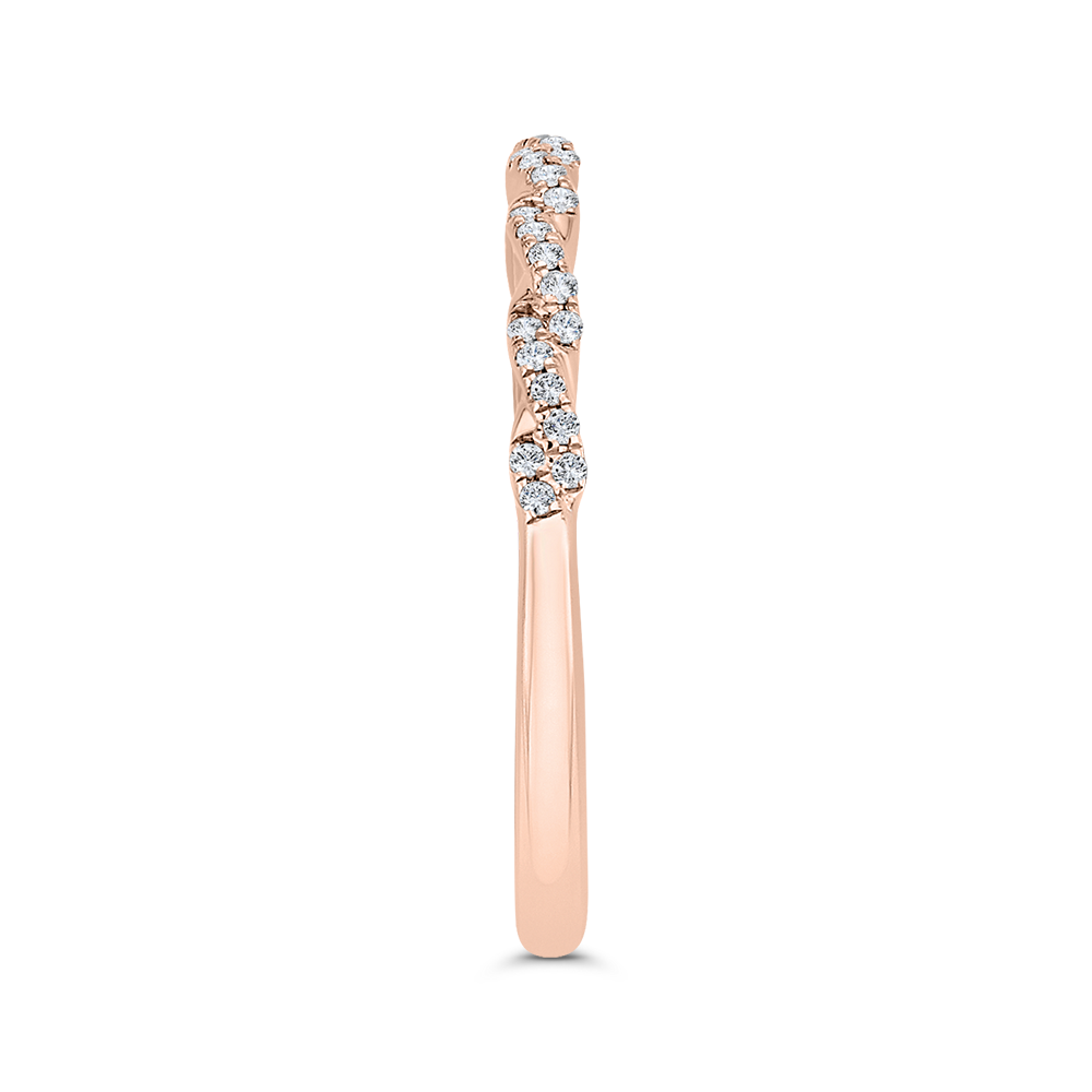 14K Rose Gold Diamond Wedding Band