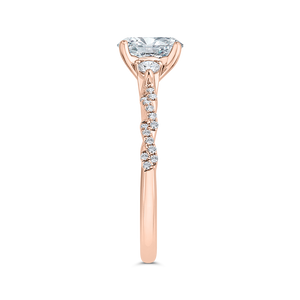 14K Rose Gold Diamond Engagement Ring (Semi-Mount)