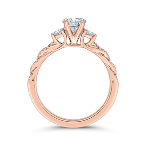 14K Rose Gold Diamond Engagement Ring (Semi-Mount)