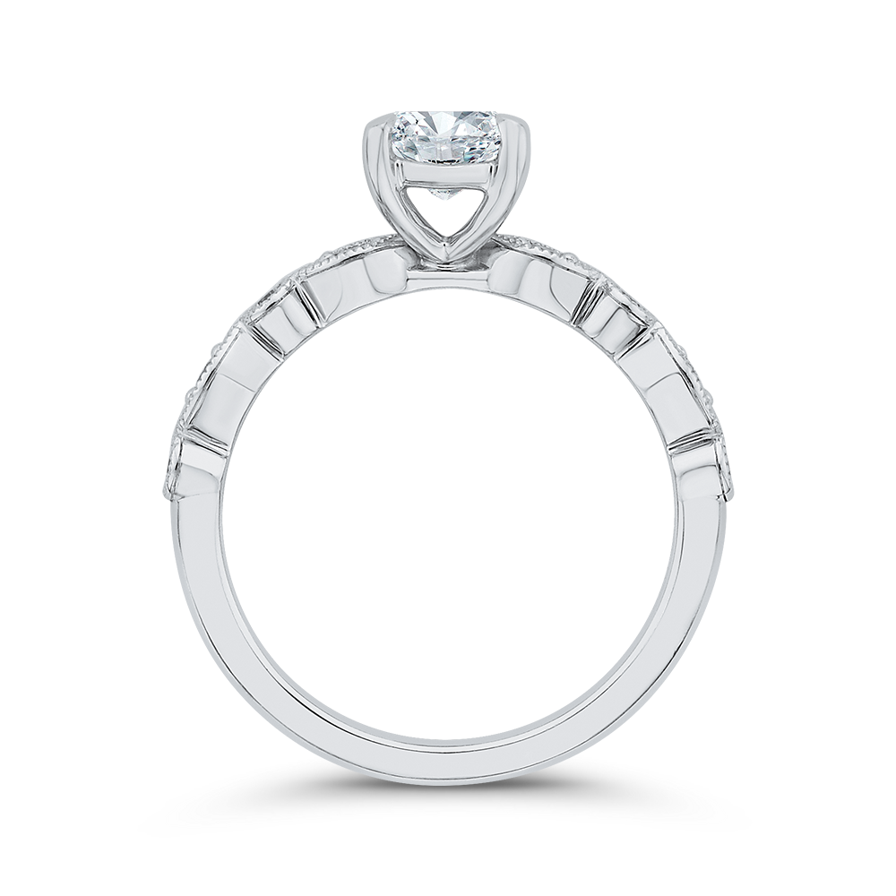 14K White Gold Diamond Engagement Ring (Semi-Mount)