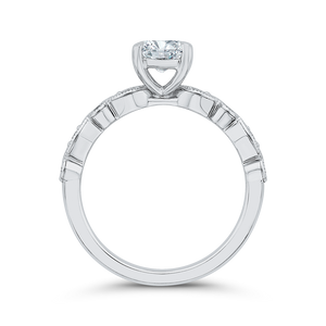 14K White Gold Diamond Engagement Ring (Semi-Mount)