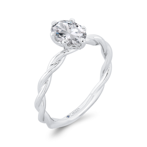 14K White Gold Solitaire Engagement Ring (Semi-Mount)