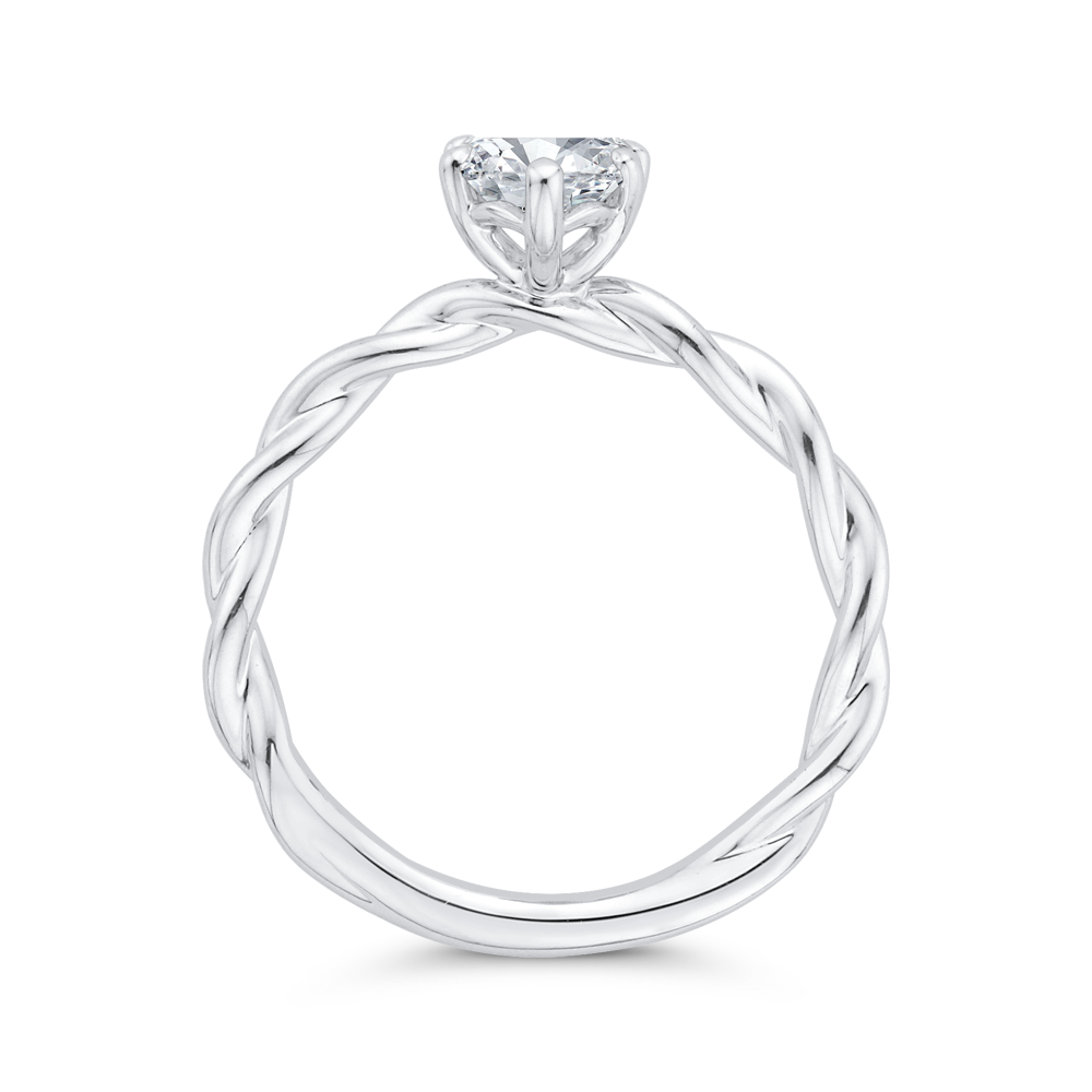 14K White Gold Solitaire Engagement Ring (Semi-Mount)