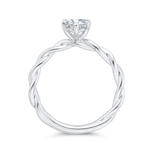 14K White Gold Solitaire Engagement Ring (Semi-Mount)