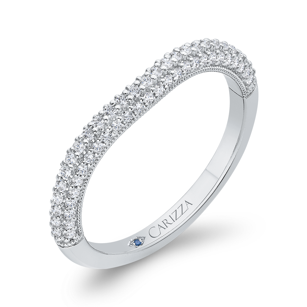 14K White Gold Diamond Wedding Band