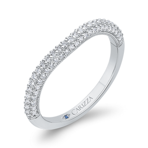 14K White Gold Diamond Wedding Band