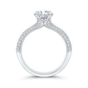 14K White Gold Diamond Engagement Ring (Semi-Mount)