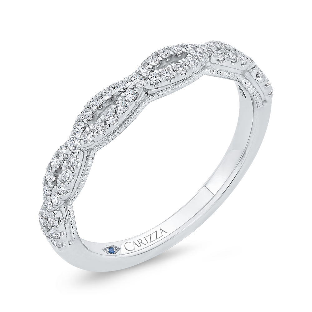 14K White Gold Diamond Wedding Band