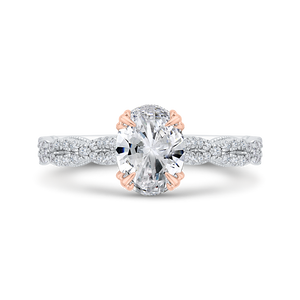 CAO0534EH-37WP-1.25 Bridal Jewelry Carizza White Gold,Rose Gold Oval Diamond Engagement Rings