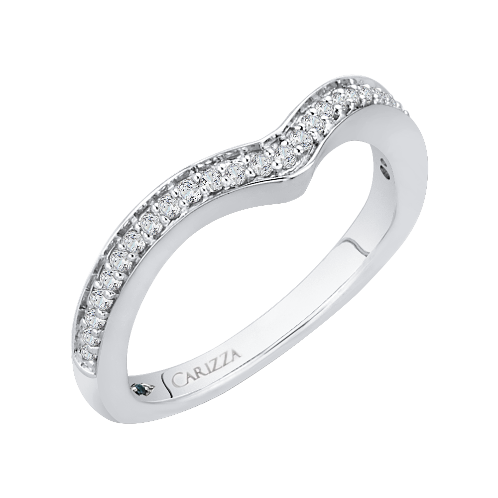 14K White Gold Diamond Wedding Band