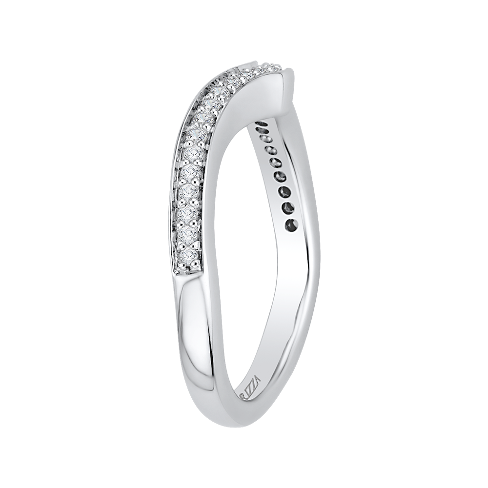 14K White Gold Diamond Wedding Band