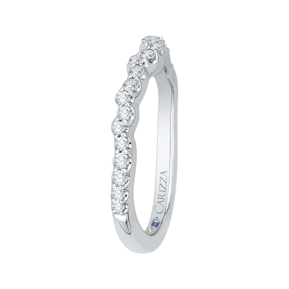 Round Diamond Wedding Band In 14K White Gold