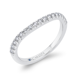 14K White Gold Round Diamond Half Eternity Wedding Band