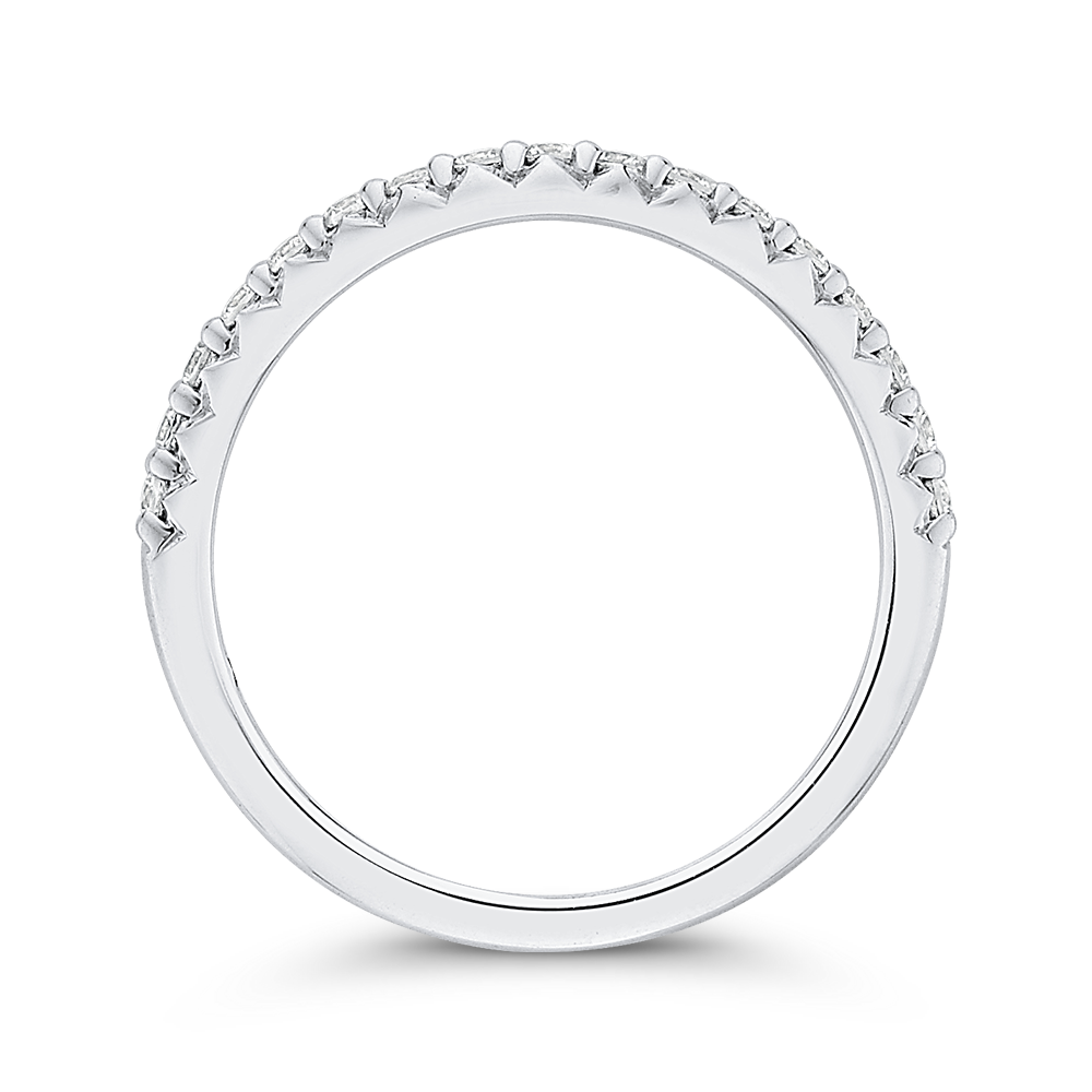 14K White Gold Round Diamond Half Eternity Wedding Band