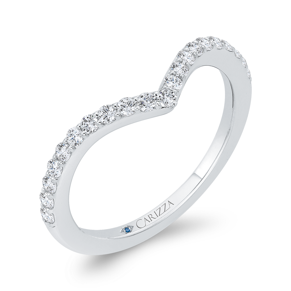 14K White Gold Diamond Wedding Band